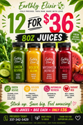 8oz Juice Special — 12 Jars for $36
